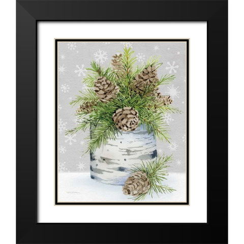 Birch Vase II on Gray Crop Black Modern Wood Framed Art Print with Double Matting by McKenna, Kathleen Parr