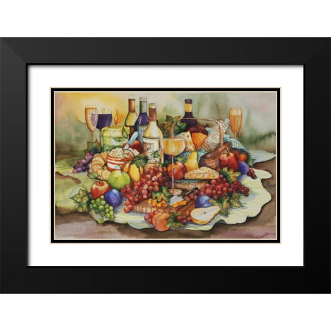 Wine Tastings Black Modern Wood Framed Art Print with Double Matting by McKenna, Kathleen Parr