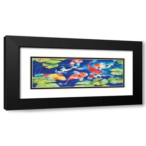 Koi Black Modern Wood Framed Art Print with Double Matting by McKenna, Kathleen Parr