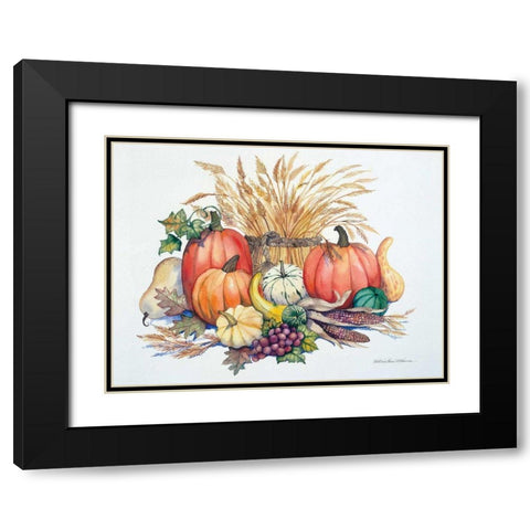 Pumpkin Harvest Black Modern Wood Framed Art Print with Double Matting by McKenna, Kathleen Parr