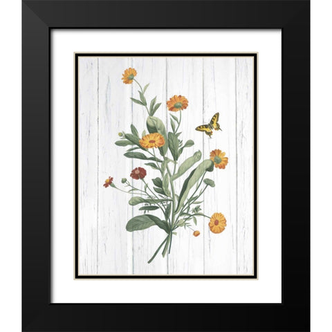 Botanical Bouquet on Wood IV Black Modern Wood Framed Art Print with Double Matting by Wild Apple Portfolio