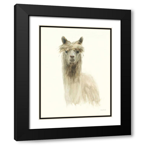 Classic Llamas I Black Modern Wood Framed Art Print with Double Matting by Nai, Danhui