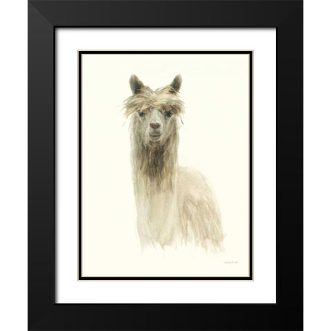 Classic Llamas I Black Modern Wood Framed Art Print with Double Matting by Nai, Danhui