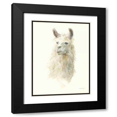 Classic Llamas II Black Modern Wood Framed Art Print with Double Matting by Nai, Danhui