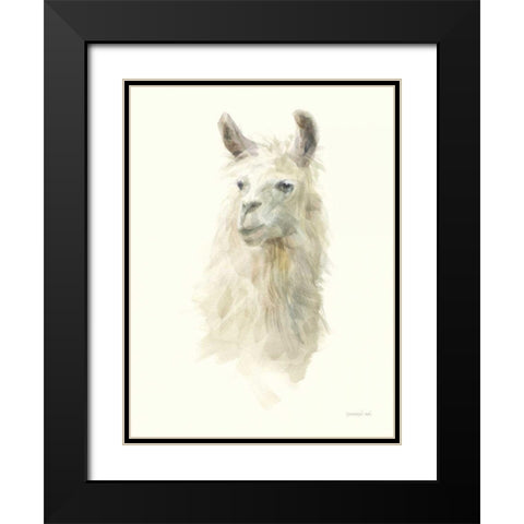 Classic Llamas II Black Modern Wood Framed Art Print with Double Matting by Nai, Danhui