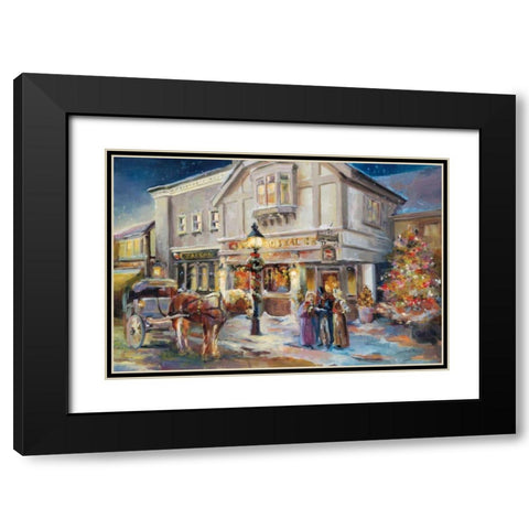 A Christmas Night Light Black Modern Wood Framed Art Print with Double Matting by Hageman, Marilyn