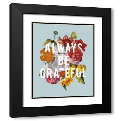 Floral Sentiment I Crop Black Modern Wood Framed Art Print with Double Matting by Wild Apple Portfolio