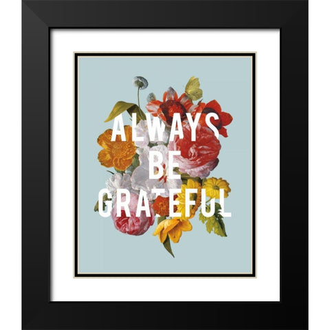 Floral Sentiment I Crop Black Modern Wood Framed Art Print with Double Matting by Wild Apple Portfolio