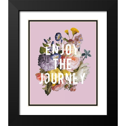 Floral Sentiment II Crop Black Modern Wood Framed Art Print with Double Matting by Wild Apple Portfolio