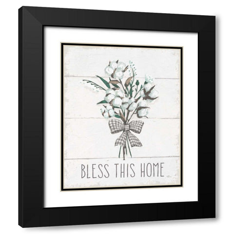 Blessed II Black Bow Black Modern Wood Framed Art Print with Double Matting by Penner, Janelle