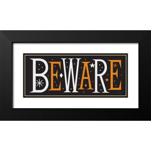 Festive Fright Beware Black Modern Wood Framed Art Print with Double Matting by Mullan, Michael