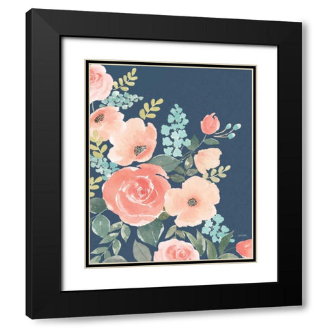 Blooming Delight I Sage Black Modern Wood Framed Art Print with Double Matting by Jackson, Jenaya