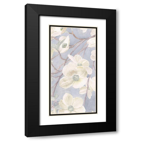 Breezy Blossoms II Sage Black Modern Wood Framed Art Print with Double Matting by Wiens, James