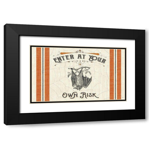 Be Scary II Black Modern Wood Framed Art Print with Double Matting by Pela Studio