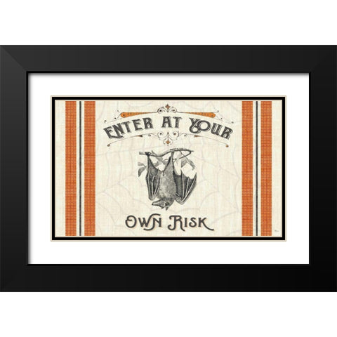 Be Scary II Black Modern Wood Framed Art Print with Double Matting by Pela Studio