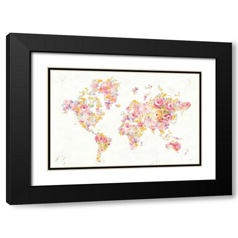 Midsummer World - No Border Black Modern Wood Framed Art Print with Double Matting by Nai, Danhui