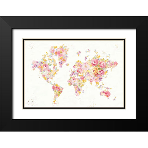 Midsummer World - No Border Black Modern Wood Framed Art Print with Double Matting by Nai, Danhui