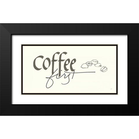 Coffee Sayings III Black Modern Wood Framed Art Print with Double Matting by Paschke, Chris