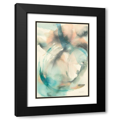 In Motion II Black Modern Wood Framed Art Print with Double Matting by Nai, Danhui