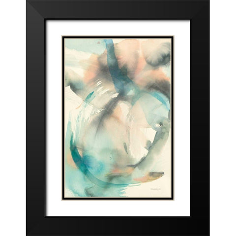 In Motion II Black Modern Wood Framed Art Print with Double Matting by Nai, Danhui