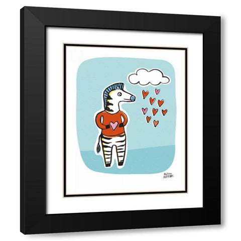 Wild About You Zebra Black Modern Wood Framed Art Print with Double Matting by Averinos, Melissa