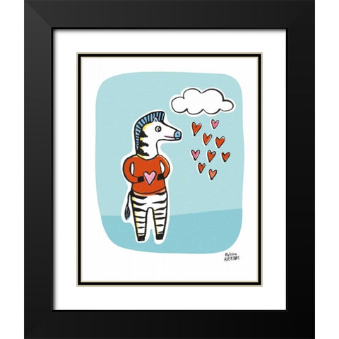 Wild About You Zebra Black Modern Wood Framed Art Print with Double Matting by Averinos, Melissa