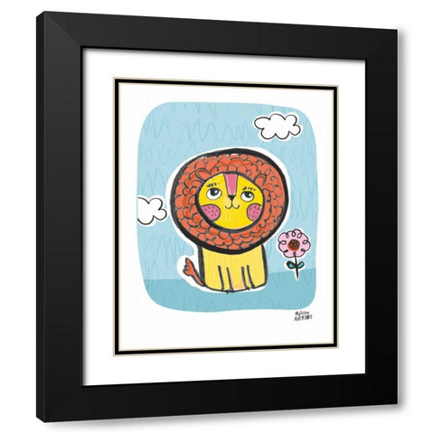 Wild About You Lion Black Modern Wood Framed Art Print with Double Matting by Averinos, Melissa