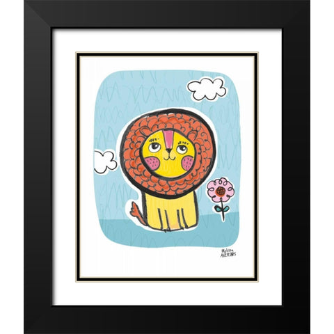Wild About You Lion Black Modern Wood Framed Art Print with Double Matting by Averinos, Melissa