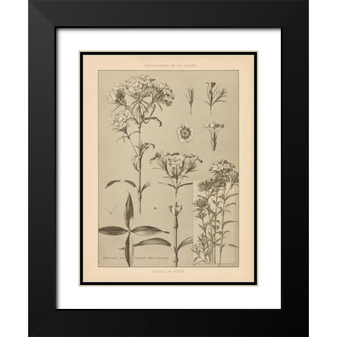 Lithograph Florals III Black Modern Wood Framed Art Print with Double Matting by Wild Apple Portfolio