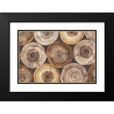 Rings of Life I Black Modern Wood Framed Art Print with Double Matting by Hristova, Albena