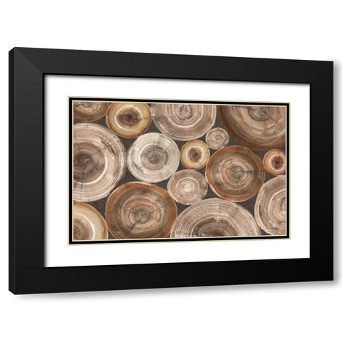 Rings of Life II Black Modern Wood Framed Art Print with Double Matting by Hristova, Albena