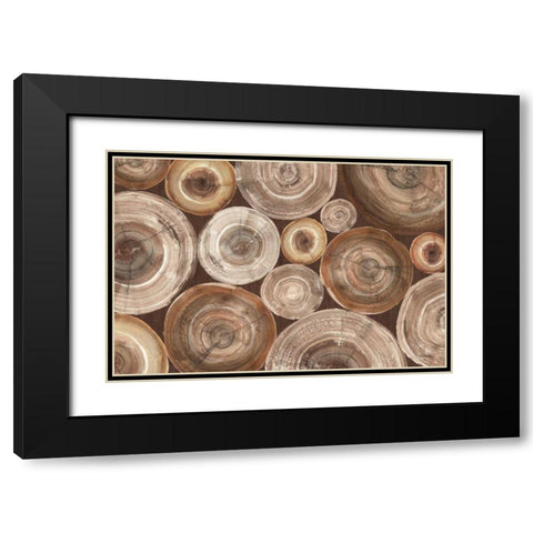 Rings of Life II Brown Black Modern Wood Framed Art Print with Double Matting by Hristova, Albena