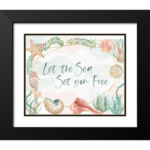 Watercolor Coast I v2 Black Modern Wood Framed Art Print with Double Matting by Grove, Beth