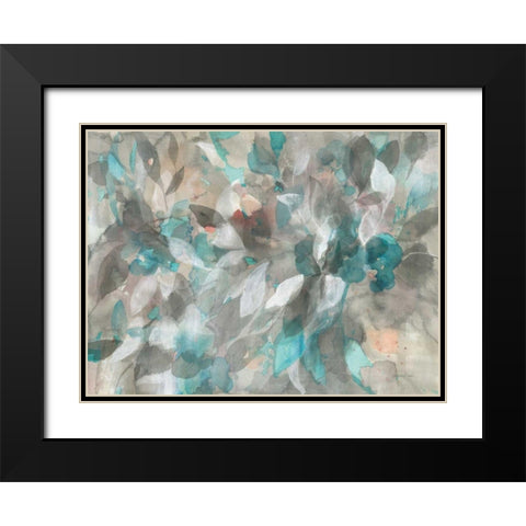 Abstract Nature Black Modern Wood Framed Art Print with Double Matting by Nai, Danhui