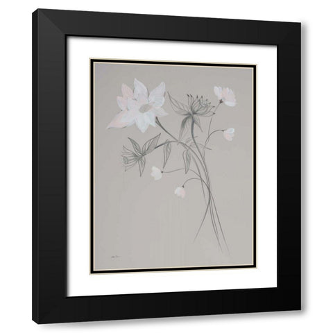 Whisper II Black Modern Wood Framed Art Print with Double Matting by Davis, Joan E.
