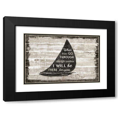 Driftwood Coast Scripture I Black Modern Wood Framed Art Print with Double Matting by Schlabach, Sue