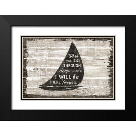 Driftwood Coast Scripture I Black Modern Wood Framed Art Print with Double Matting by Schlabach, Sue