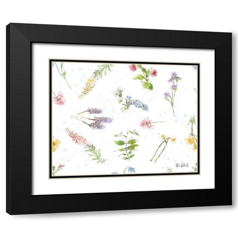 Spring Splash Pattern II Black Modern Wood Framed Art Print with Double Matting by Pertiet, Katie