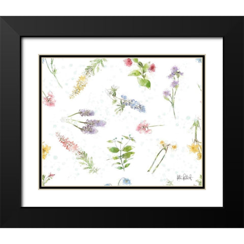 Spring Splash Pattern II Black Modern Wood Framed Art Print with Double Matting by Pertiet, Katie
