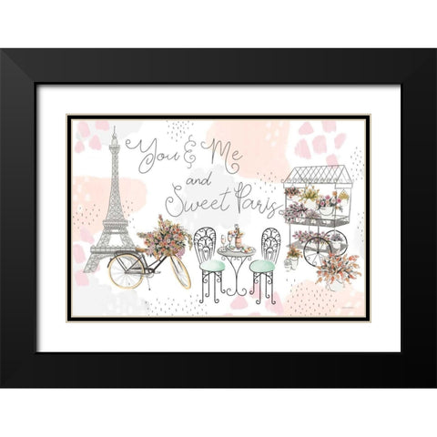 Sweet Paris I Black Modern Wood Framed Art Print with Double Matting by Marshall, Laura