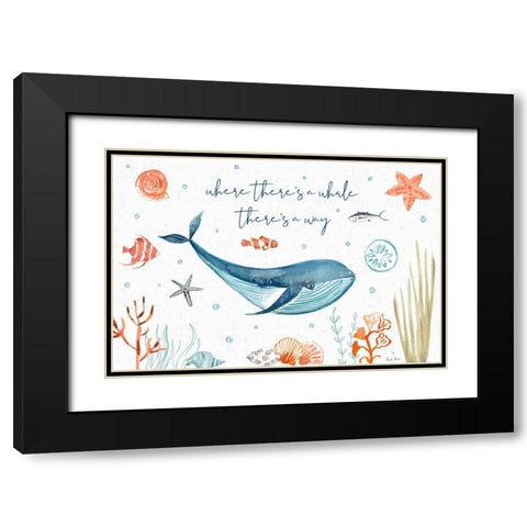 Whale Tale III Black Modern Wood Framed Art Print with Double Matting by Zaman, Farida
