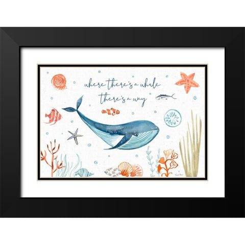 Whale Tale III Black Modern Wood Framed Art Print with Double Matting by Zaman, Farida