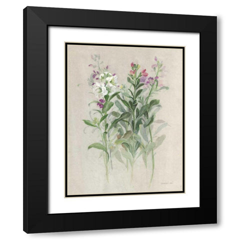 Sprigs of June I Black Modern Wood Framed Art Print with Double Matting by Nai, Danhui