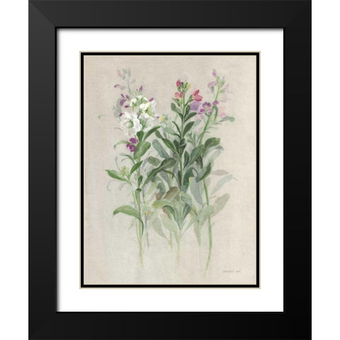 Sprigs of June I Black Modern Wood Framed Art Print with Double Matting by Nai, Danhui