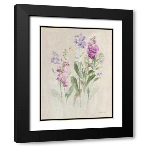 Sprigs of June II Black Modern Wood Framed Art Print with Double Matting by Nai, Danhui