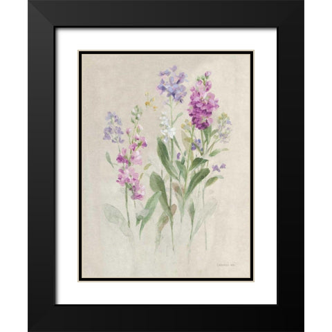 Sprigs of June II Black Modern Wood Framed Art Print with Double Matting by Nai, Danhui