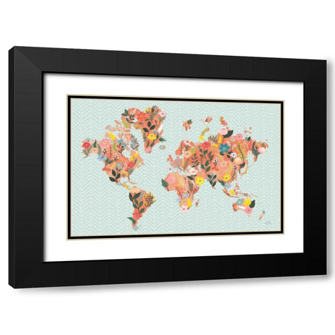 Wild Garden World Black Modern Wood Framed Art Print with Double Matting by Marshall, Laura