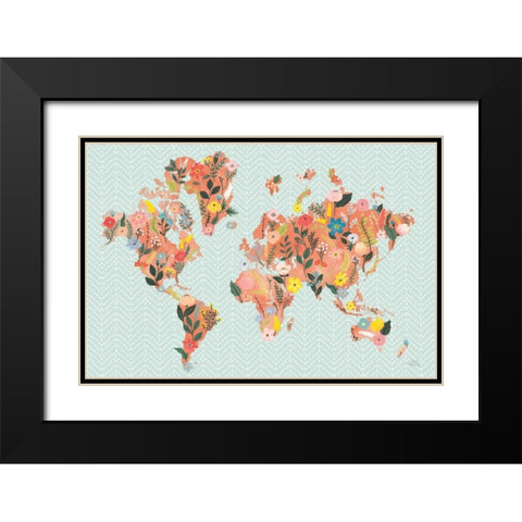 Wild Garden World Black Modern Wood Framed Art Print with Double Matting by Marshall, Laura