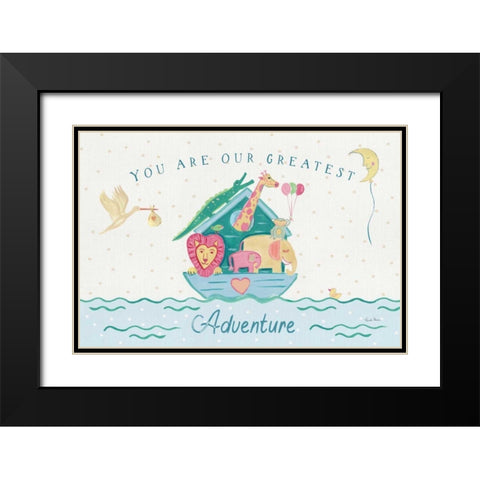 Happy Baby I Black Modern Wood Framed Art Print with Double Matting by Zaman, Farida