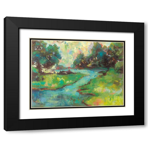 Landscape in the Park Black Modern Wood Framed Art Print with Double Matting by Vertentes, Jeanette